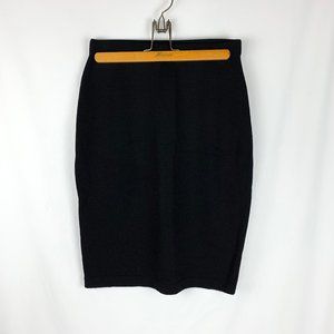 St. John Caviar Black Pencil Skirt Wool Blend Sz 4